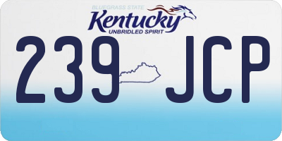 KY license plate 239JCP