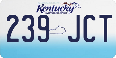 KY license plate 239JCT