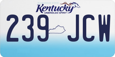 KY license plate 239JCW