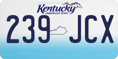 KY license plate 239JCX