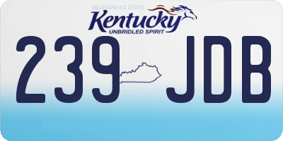 KY license plate 239JDB