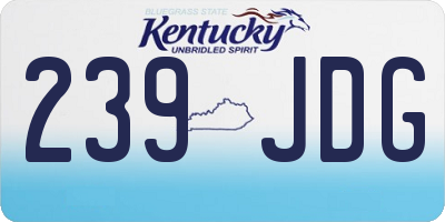 KY license plate 239JDG