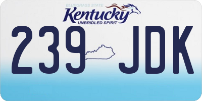 KY license plate 239JDK