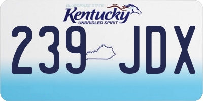 KY license plate 239JDX