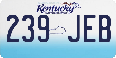 KY license plate 239JEB