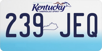 KY license plate 239JEQ