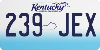 KY license plate 239JEX