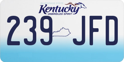 KY license plate 239JFD