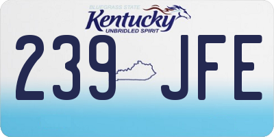 KY license plate 239JFE
