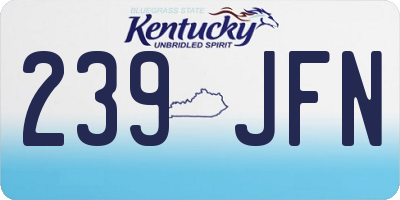 KY license plate 239JFN