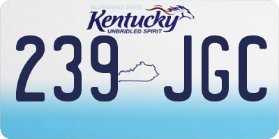 KY license plate 239JGC