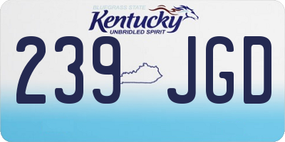 KY license plate 239JGD