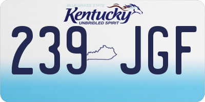 KY license plate 239JGF