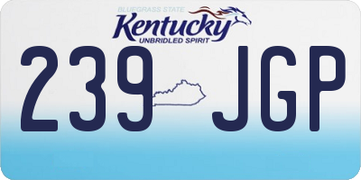 KY license plate 239JGP