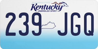 KY license plate 239JGQ