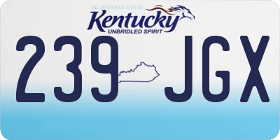 KY license plate 239JGX