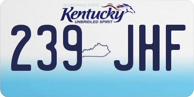 KY license plate 239JHF