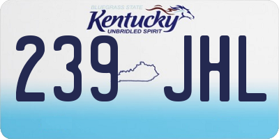 KY license plate 239JHL
