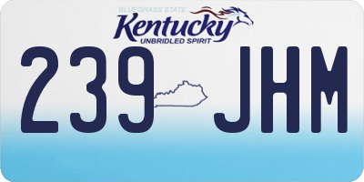 KY license plate 239JHM