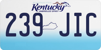 KY license plate 239JIC