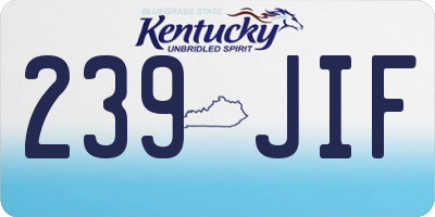 KY license plate 239JIF