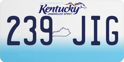 KY license plate 239JIG