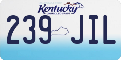 KY license plate 239JIL