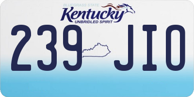 KY license plate 239JIO