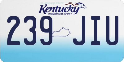 KY license plate 239JIU