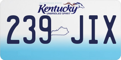 KY license plate 239JIX