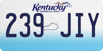 KY license plate 239JIY