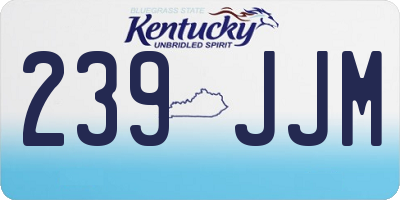 KY license plate 239JJM