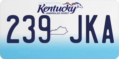 KY license plate 239JKA