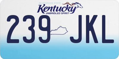 KY license plate 239JKL