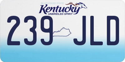 KY license plate 239JLD