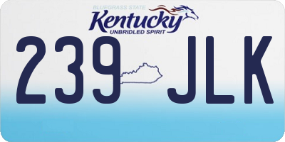 KY license plate 239JLK