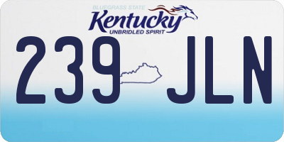 KY license plate 239JLN