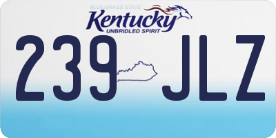KY license plate 239JLZ