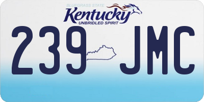 KY license plate 239JMC