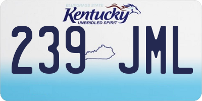 KY license plate 239JML