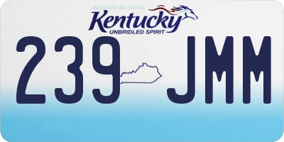KY license plate 239JMM
