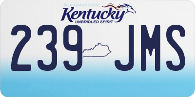 KY license plate 239JMS