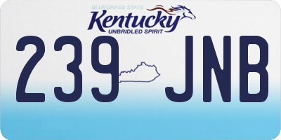 KY license plate 239JNB