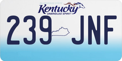 KY license plate 239JNF