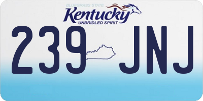 KY license plate 239JNJ