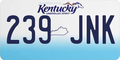 KY license plate 239JNK