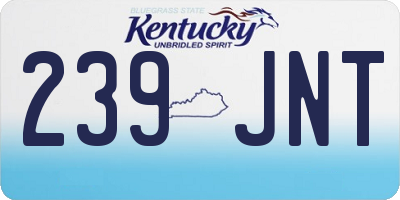 KY license plate 239JNT
