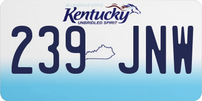 KY license plate 239JNW