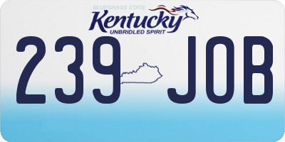 KY license plate 239JOB