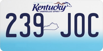 KY license plate 239JOC